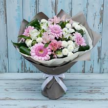 Букет цветов из:  Герберы, Альстромерии и Хризантемы в Полевском Свердловская область