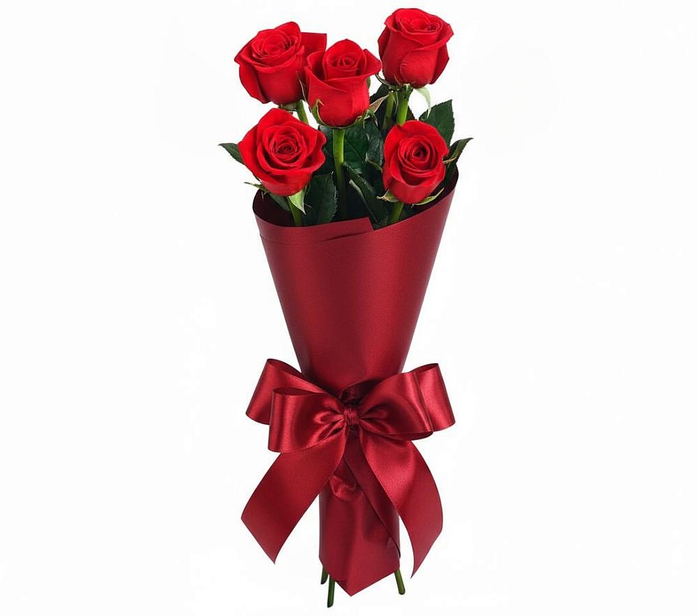 Букет 5 Красных роз Эдлесс Лав в Полевском Свердловская область