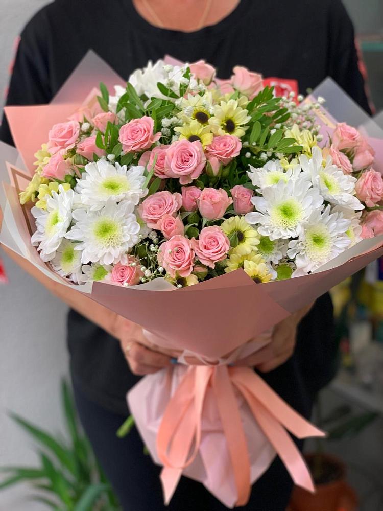 Букет цветов из: Розы и Хризантемы в Полевском Свердловская область
