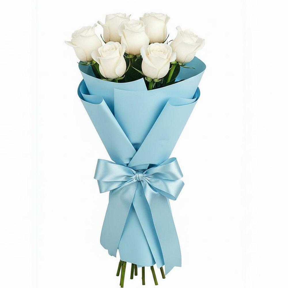 Букет 7 белых роз Проуд в Полевском Свердловская область
