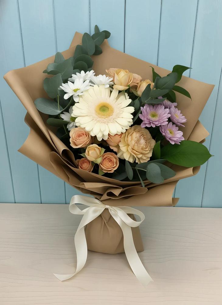 Букет цветов из: Герберы и Хризантемы в Полевском Свердловская область