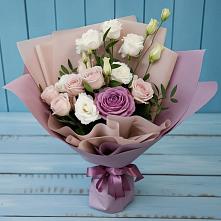 Букет цветов из:  Розы и Лизиантусы в Полевском Свердловская область