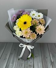Букет цветов из:  Розы, Герберы и Хризантемы в Полевском Свердловская область
