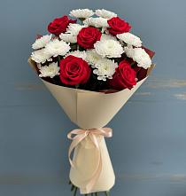 Букет цветов из:  Розы и Хризантемы #REPLACE_PRED# Полевском Свердловская область