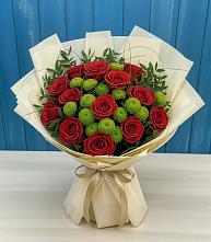 Букет цветов из:  Розы и Хризантемы в Полевском Свердловская область