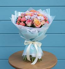 Букет цветов из:  Хризантемы и Розы в Полевском Свердловская область