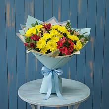 Букет цветов из:  Альстромерии и Хризантемы в Полевском Свердловская область