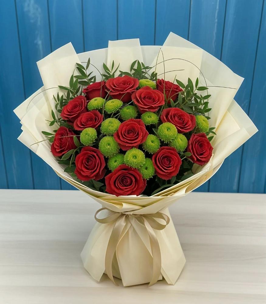 Букет цветов из: Розы и Хризантемы в Полевском Свердловская область